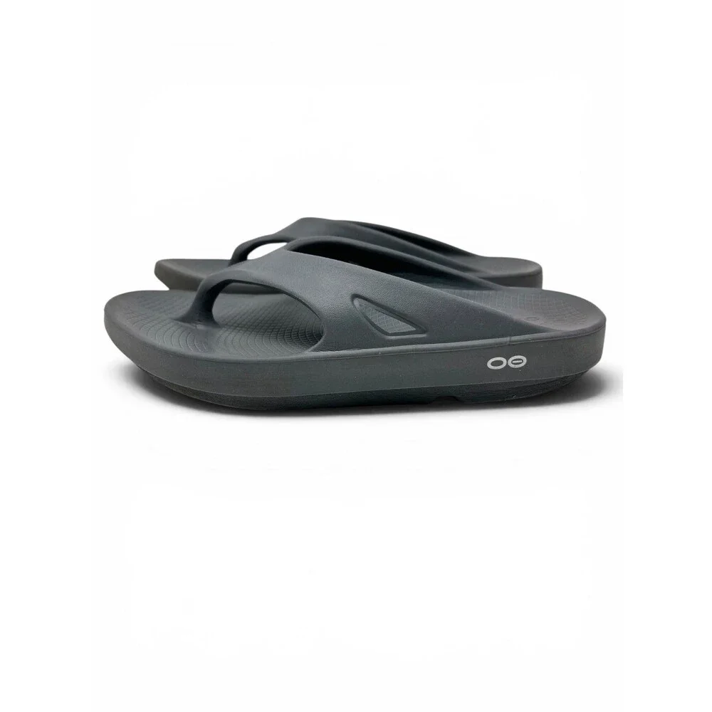 Oofos Ooriginal Sandals M7 W9 Black Thong Flip Flop Recovery Sport Slip On Shoe